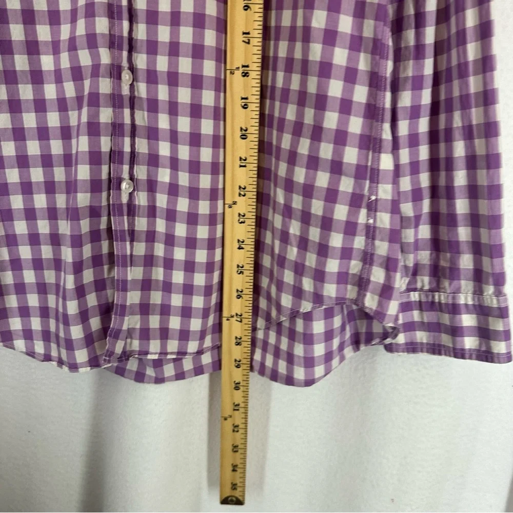J Crew Lightweight Button Down Shirt Checkered Mens Medium‎ Purple
